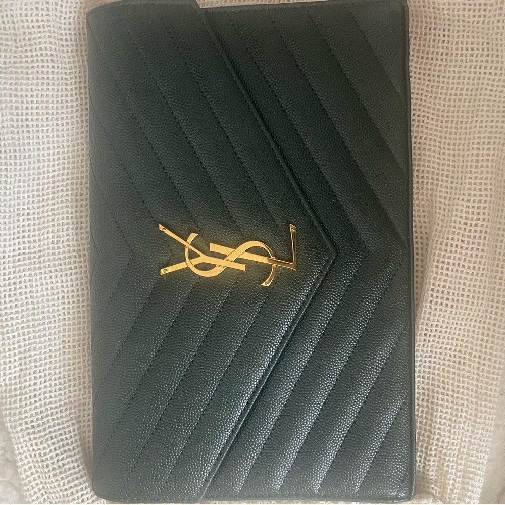 YSL Green Envelope Crossbody Bag